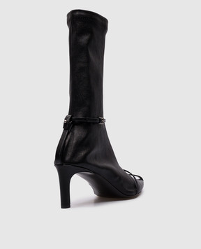 Jil Sander Черные кожаные ботильоны с ремешками J15WU0085P7083