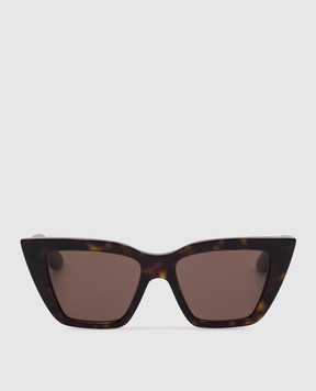 Alexander McQueen Коричневі сонцезахисні окуляри Cat-Eye з логотипом 821692J0749