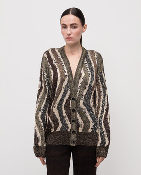 Missoni Коричневий кардиган з паєтками і люрексом DS25WM0CBK01C8
