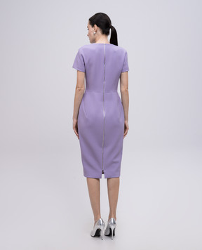 Victoria Beckham Фиолетовое платье-футляр с шерстью 1225WDR005232A