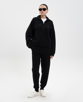 Loulou de Saison Черный свитер DRIES с молнией из кашемира DRIES