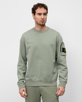 Stone Island Зеленый свитшот с патчем логотипа K1S156100003S0123