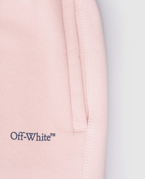 Off-White Детские розовые джогеры с принтом логотипа. OGCH001F24FLE002