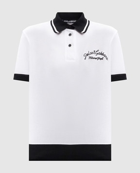 Dolce&Gabbana Біле поло з вишивкою логотипа F8V33ZGDCYF