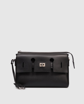 Balenciaga Черная кожаная сумка-мессенджер Bel Air 8340322ABAW