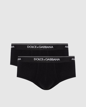 Dolce&Gabbana Набір чорних трусів-бріфів з логотипом M9C05JONN95