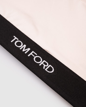 Tom Ford Бежевый топ с логотипом BRJ016JEX011