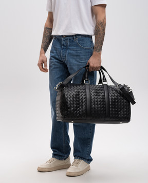 Bottega Veneta Чорна шкіряна плетена дорожня сумка 781053V2HL1