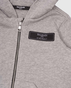 Balmain Дитячий сірий спортивний костюм з нашивкою логотипа BV3520Z0068