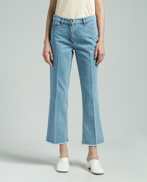 Magda Butrym Блакитні джинси кльош з патчем логотипа DENIM01PANTS112524