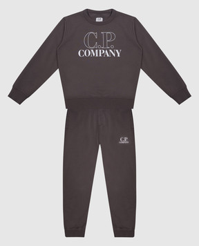 C.P. Company Детский серый спортивный костюм с принтом логотипа CUK005LCC021015