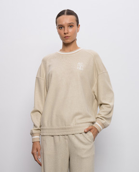 Brunello Cucinelli Бежевий світшот з люрексом MP930SN900