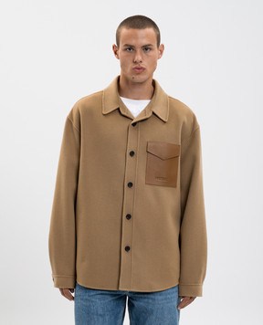 Mackage Коричнева куртка EMMANUEL з вовни в стилі сорочки EMMANUEL