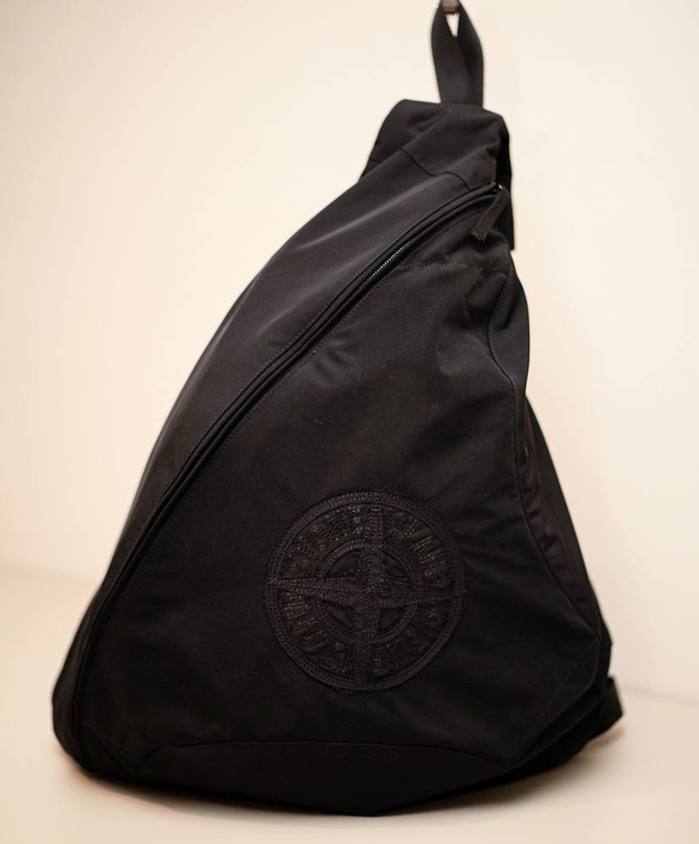 Stone Island Черная сумка-слинг Zaino с вышивкой логотипа 8115918M5 изображение 5