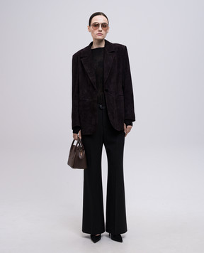 Victoria Beckham Черный боди с открытой спиной в узоре. 1225KTP006367A