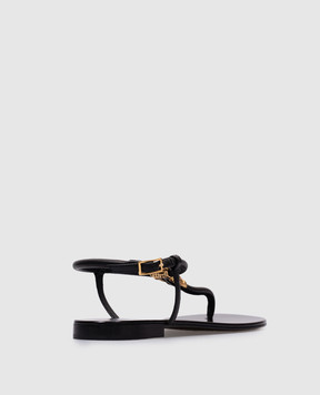 Giuseppe Zanotti Черные кожаные босоножки Ganass E500057
