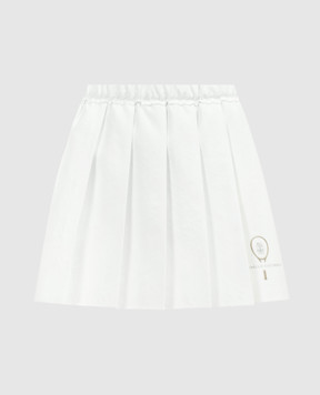 Brunello Cucinelli Белая теннисная юбка плиссе с шортами ML153G3579