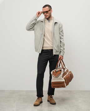 Brunello Cucinelli Джемпер бежевый из кашемира M2200124