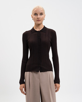 Twinset Коричневий кардиган з люрексом 252AP3022