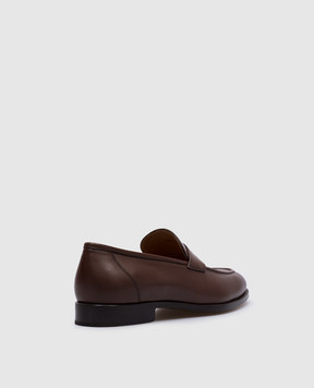 Loro Piana Коричневые кожаные лоферы Sergio Walk FAO6135