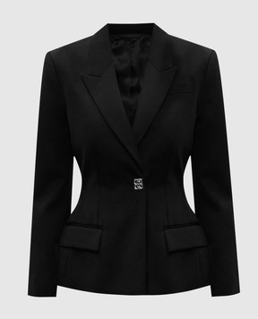 Givenchy Чорний жакет з вовни з емблемою 4G BW30JM15CT