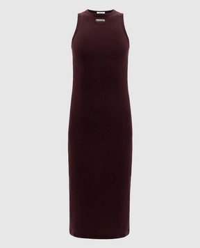 Alexander McQueen Бордова сукня міді з логотипом 815621QLAEE