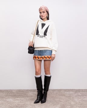 Valentino Белые худи с принтом логотипа 6B3MF24I960