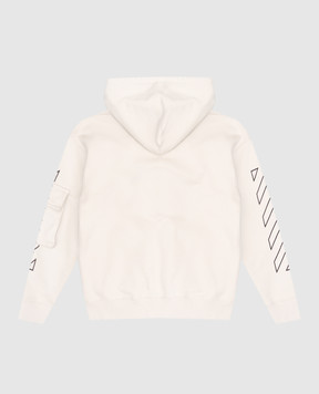 Off-White Детская бежевая спортивная куртка с принтом логотипа OBBE005S25FLE001
