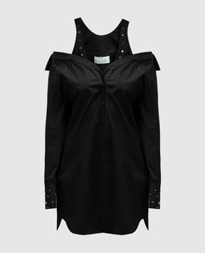 Giuseppe Di Morabito Milano Черное платье мини с кристаллами 02SSDR341FM02282