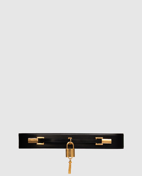 Balmain Чорний шкіряний пояс FN1WJ197LSLX
