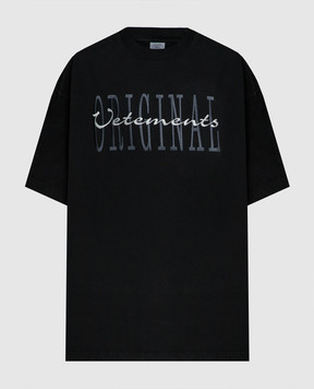 Vetements Черная футболка с вышивкой логотипа UE64TR190Bm