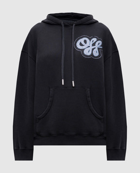 Off-White Сіре худі з принтом логотипа OWBB058S25FLE002