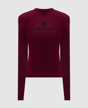 Balenciaga Бордовый лонгслив с логотипом 835494T5231