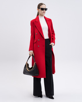 Twinset Красное двубортное пальто с шерстью 252LI2BBB