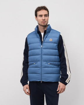 Moncler Голубой пуховый жилет Lechtal K10911A00144549SK