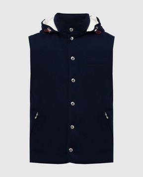 Brunello Cucinelli Синий пуховый жилет из шерсти MM4701775
