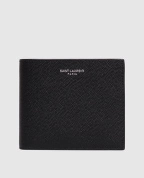 Saint Laurent Черный кожаный портмоне с логотипом 396303BTY0N