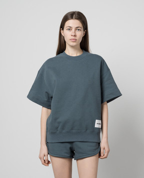 Jil Sander Синя футболка з нашивкою логотипа J40GC0105J20039