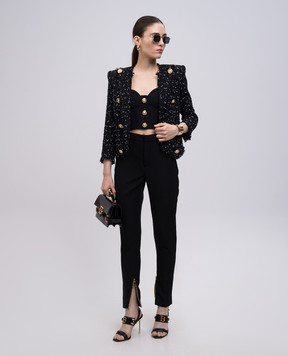 Balmain Черные брюки из шерсти EF0PM045ME54