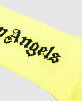 Palm Angels Детские желтые носки с логотипом PBRA005S25KNI001