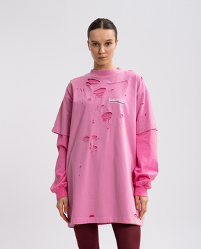 Balenciaga Розовый лонгслив с винтажным эффектом 818555TRVK8