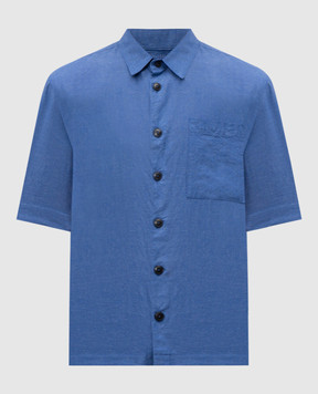 Cashmere&Whiskey Синяя рубашка с леном 0335900264