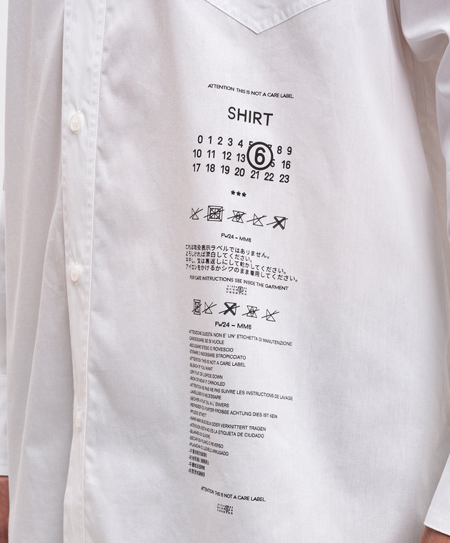 Maison Margiela MM6 Белая рубашка с принтом логотипа SH0DT0014M35152 изображение 5