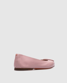 Santoni Розовые кожаные балетки WAAH71490KA1NKED