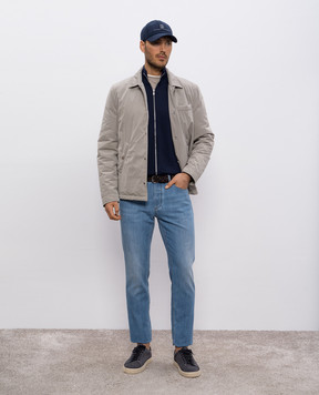 Brunello Cucinelli Бежевая футболка с леном MW8357427