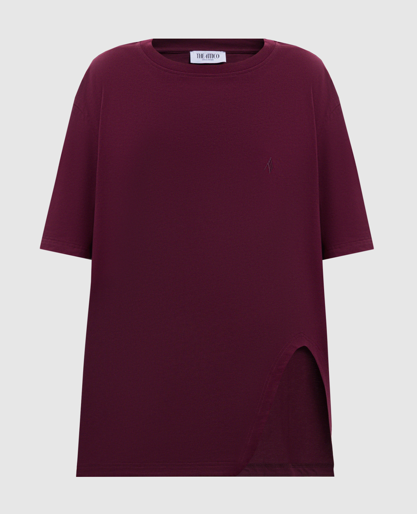 

Футболка с вышивкой эмблемы, Бордовый, Футболки