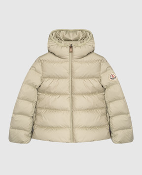 Moncler ENFANT Дитяча зелена пухова куртка з нашивкою логотипа K29541A0004054AQE1214