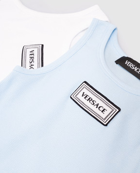 Versace Дитячий набір майок в рубчик з логотипом 10187851A13344
