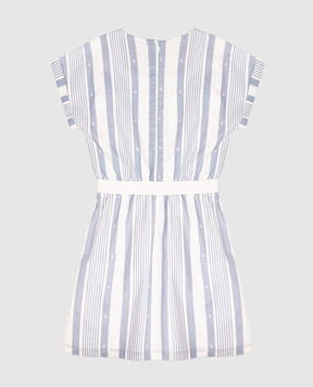 Givenchy Дитяча біла сукня з льоном в смужку H3078612+