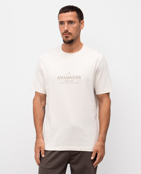 Brunello Cucinelli Бежева футболка з принтом M0B138495